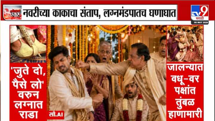 अजबच! लग्नसोहळ्यात बूट चोरीचा खेळ पडला महाग; जालन्यात दोन वऱ्हाड्यांमध्ये तुंबळ हाणामारी अजबच! लग्नसोहळ्यात बूट चोरीचा खेळ पडला महाग; जालन्यात दोन वऱ्हाड्यांमध्ये तुंबळ हाणामारी
