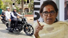 सीएमची बाईकवरुन एंट्री, PUC नसल्याची गायकवाड यांची टीका, भाजपाचे उत्तर.