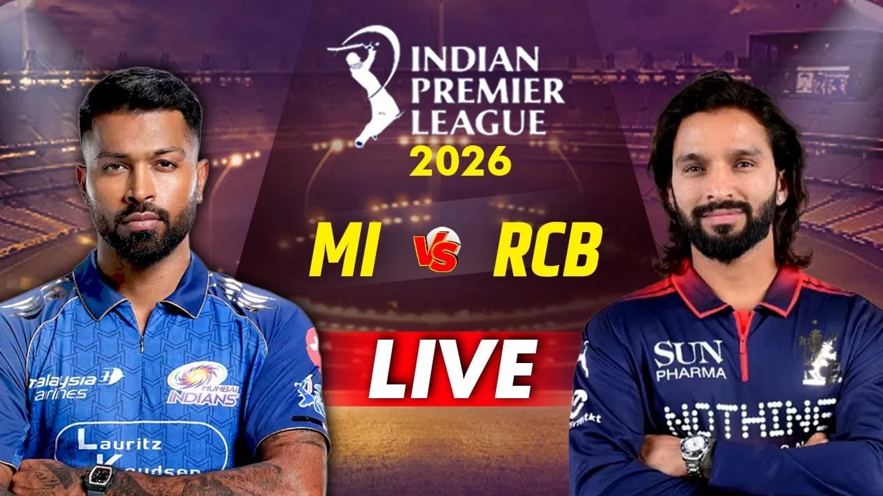 RCB vs MI Live Updates, IPL 2026: मुंबई विरुद्ध आरसीबी महामुकाबला, कोण जिंकणार?