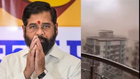 एकनाथ शिंदेंचं हेलिकॉप्टर वादळात अडकलं, 25 मिनिटे हवेतच...