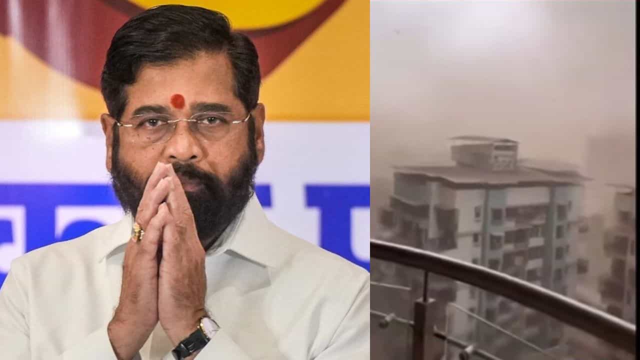 एकनाथ शिंदेंचं हेलिकॉप्टर वादळात अडकलं, 25 मिनिटे हवेतच...सुदैवाने मोठा अपघात टळला