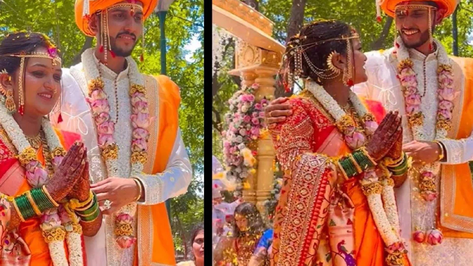 अहिल्यानगरच्या संगमनेर येथील गुंजाळवाडी येथे झालेल्या सोहळ्यात ज्ञानेश्वरी आणि साहिल चिलप यांचं लग्न पार पडलं. थाटामाटात पार पडलेल्या या विवाहाचे व्हिडीओ, फोटो सोशल मीडियावर व्हायरल झाले. लग्नानंतर साहिल आणि ज्ञानेश्वरी यांनी देवदर्शन घेत आशीर्वाद घेतला. त्याचेही फोटो, व्हिडीओ आता समोर आलेत. जेजुरीला ते गेले होते, तिथले फोटोही खूप व्हायरल झाले.