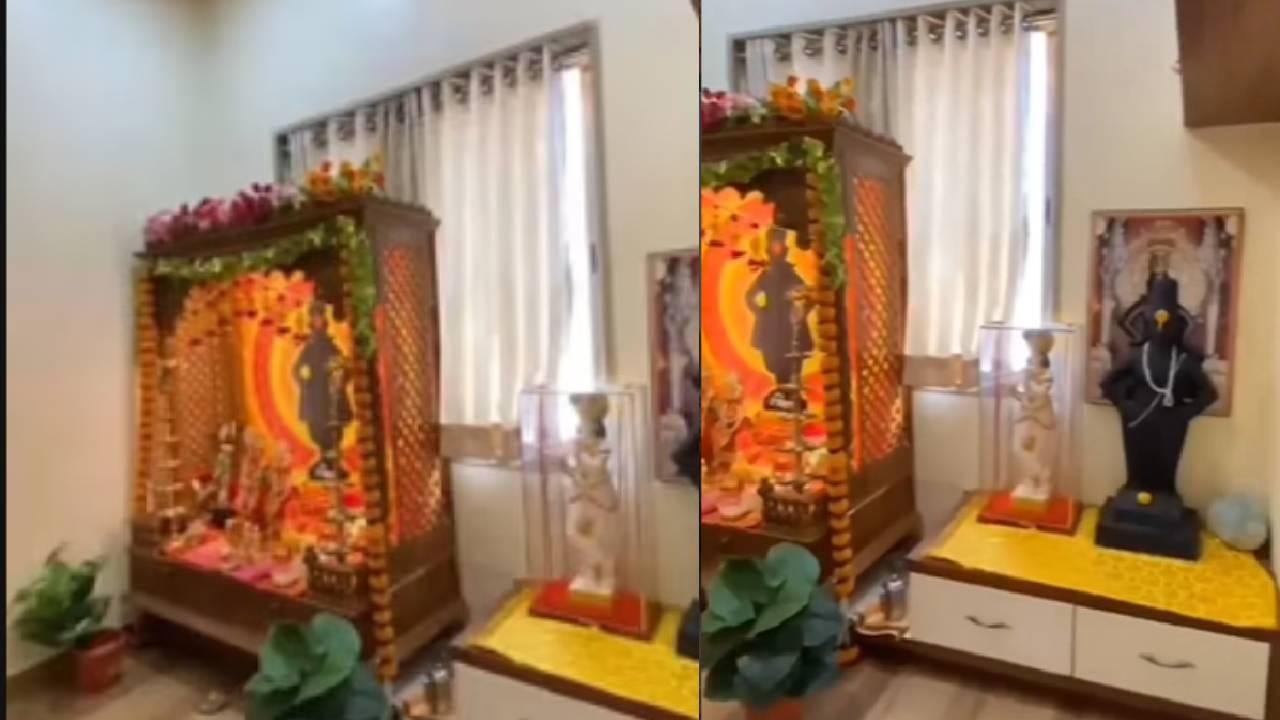 त्यांच्या या आलिशान घरात एक खास खोली आहे ती देवघराची.  फुलांनी सजवलेलं हे देवघर पाहूनचं मन प्रसन्न होतं. विठूरायाची मूर्तीही येणाऱ्यांचे लक्ष वेधून घेतं.  यातूनच इंदोरीकर महाराज आणि कुटुंबियांची धार्मिक आस्था दिसते.