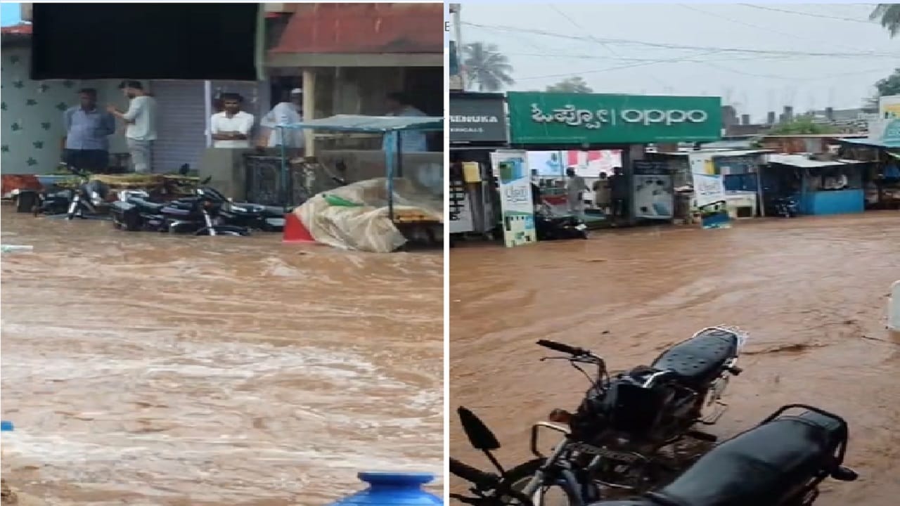 स्थानिक नागरिकाने आपल्या मोबाईल कॅमेऱ्यात कैद केलेला हा व्हिडिओ सध्या सोशल मीडियावर चांगलाच व्हायरल होत असून, पावसाची भीषणता यातून स्पष्टपणे दिसून येत आहे. बाजारपेठ जलमय, व्यापाऱ्यांचे मोठे नुकसान झाले आहे.