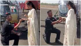 प्रेमाची अशी अनोखी कबुली, हेलिकॉप्टरसमोरच पायलटचा गर्लफ्रेंडला प्रपोज