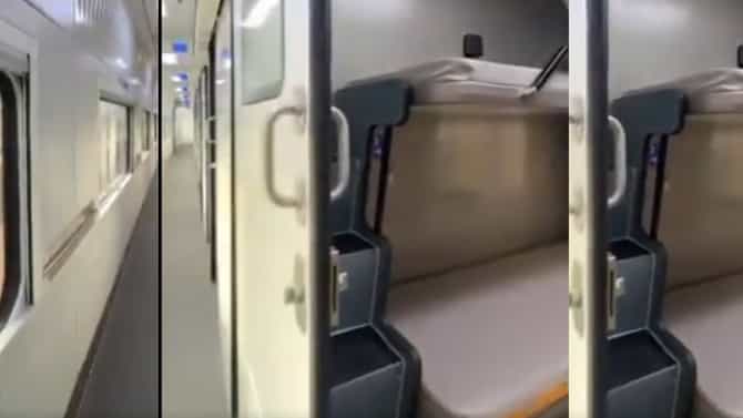 ट्रेन आहे की लक्झरी हॉटेल ? मुंबई-बंगळुरु वंदे भारत ट्रेनचा फर्स्ट AC कोच पाहून आश्चर्यचकीत व्हाल...Video viral