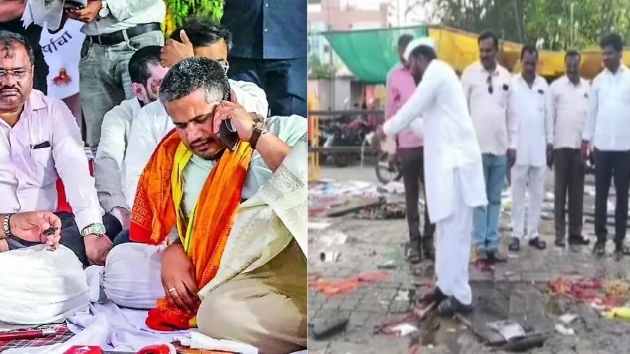 मोठी बातमी! रोहित पवार यांच्या आंदोलनस्थळी गोमूत्र शिंपडून शुद्धीकरण, घोषणांसह... मोठी बातमी! रोहित पवार यांच्या आंदोलनस्थळी गोमूत्र शिंपडून शुद्धीकरण, घोषणांसह...