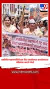 शक्तीपीठ महामार्गाविरोधात विटा तहसीलदार कार्यालयावर महिलांचा लाटणे मोर्चा