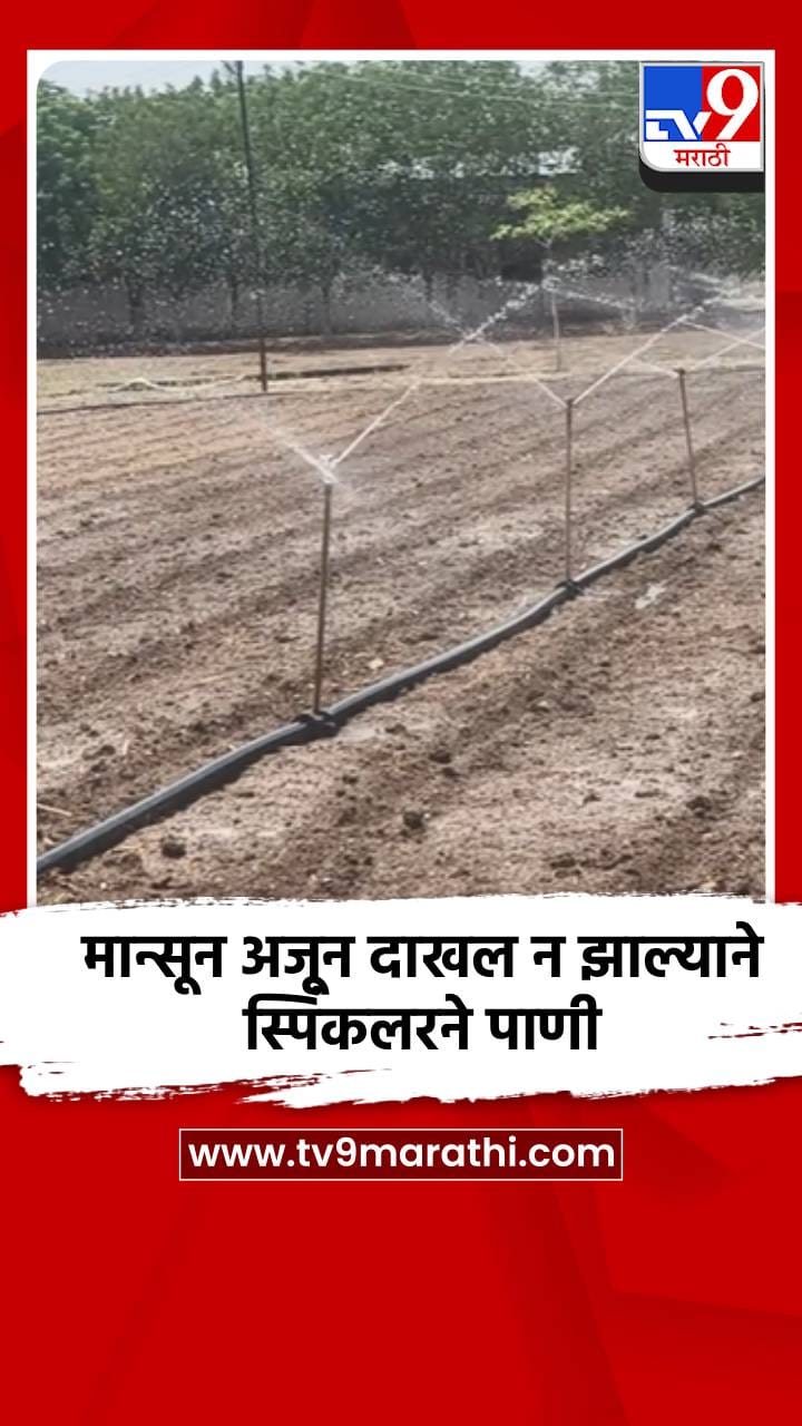 मान्सून अजून दाखल न झाल्याने स्पिंकलरने पाणी-1690308