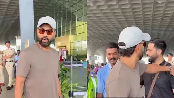 Rohit Sharma: फॅन्ससाठी कायपण! चाहत्यासाठी चक्क बॉडीगार्डशी भिडला रोहित; मुंबई एअरपोर्टवरील Video Viral