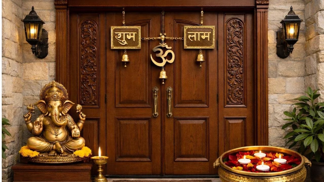 शुभ-लाभ - मुख्य प्रवेशद्वारावर शुभ-लाभ लिहिण्याची परंपरा खूप प्राचीन आहे. वास्तूशास्त्रानुसार, हा शब्दसमूह प्रगती आणि समृद्धीचे प्रतीक मानला जातो. घराच्या बाहेरील बाजूस हे लिहिल्याने शुभ घटना लवकर घडतात. त्यामुळे घरात समृद्धी येते. तसेच, या प्रतीकातून निर्माण होणारी ऊर्जा कुटुंबातील सदस्यांना यशाच्या मार्गावर नेण्यास मदत करते.