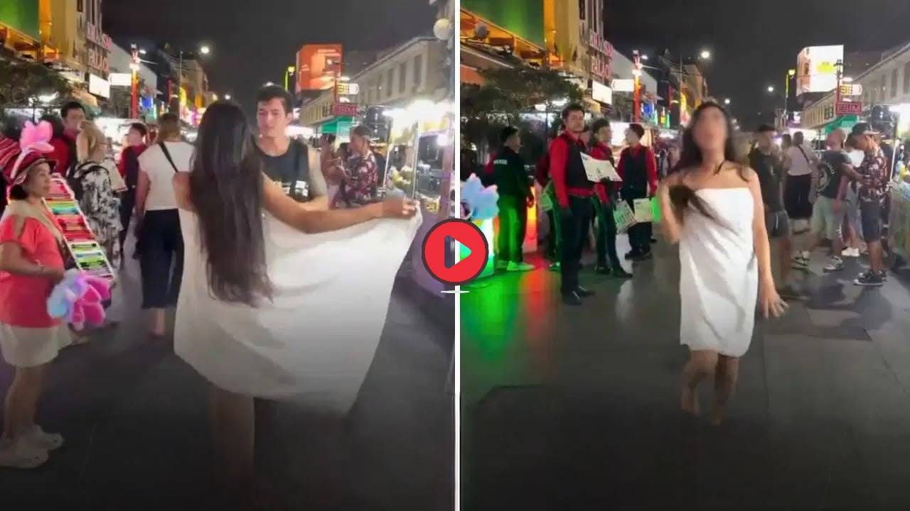 Video: भर रस्त्यावर टॉवेल गुंडाळून आली अन्... गर्दीत उभं राहून जे केलं लोक पाहातच राहिले, नेटकरी झाले हैराण Video: भर रस्त्यावर टॉवेल गुंडाळून आली अन्... गर्दीत उभं राहून जे केलं लोक पाहातच राहिले, नेटकरी झाले हैराण