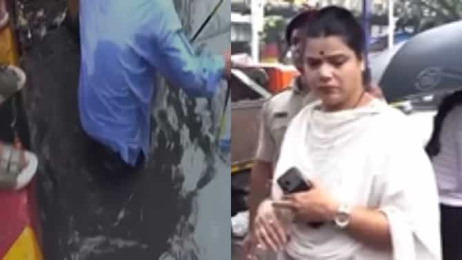 BMC कर्मचारी महापौरांच्या समोरच मॅनहोलमध्ये पडला, रितू तावडे पाहातच राहिल्या; Video व्हायरल