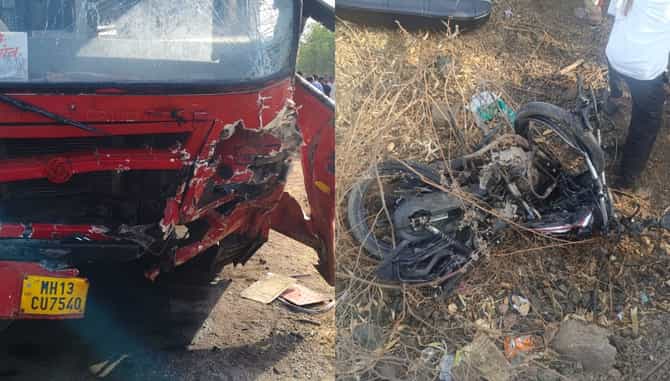 राज्यात पुन्हा बसचा अपघात, कार, बाईकला धडक; 6 जणांचा जागीच अंत