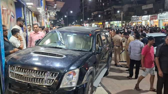 कळंबोलीत हिट अँड रनची थरारक घटना, पादचाऱ्यांना चिरडत क्लिनिकला धडक; सीसीटीव्हीत कैद