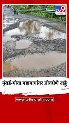 मुंबई-गोवा महामार्गावर जीवघेणे खड्डे-1721470