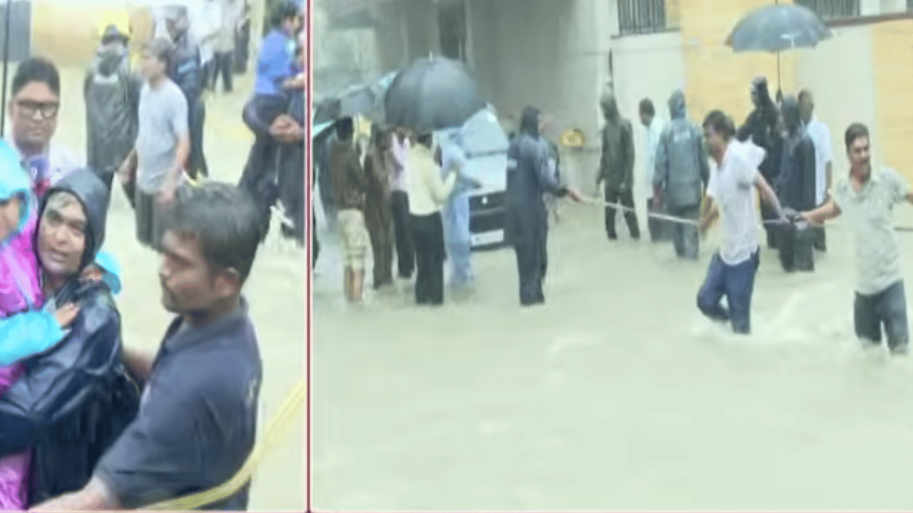 Video | धो धो धो पावसात चक्क शाळाच… दोरीच्या सहाय्याने चिमुकल्यांचा रेस्क्यु, धडकी भरवणारा व्हिडीओ समोर