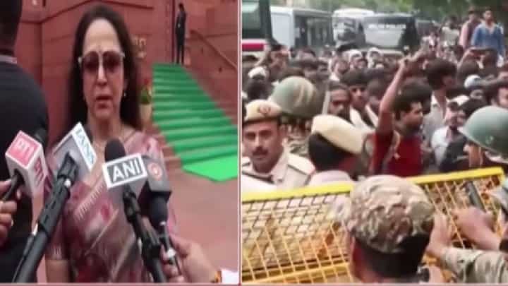Hema Malini | आंदोलन करून काही होणार नाही शांततेच्या मार्गाने... CJP आंदोलनावर हेमा मालिनी यांचं मोठं विधान Hema Malini | आंदोलन करून काही होणार नाही शांततेच्या मार्गाने... CJP आंदोलनावर हेमा मालिनी यांचं मोठं विधान