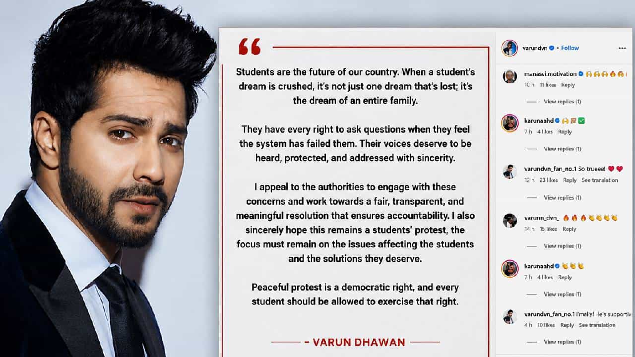 Varun Dhavan On Students Protest | विद्यार्थ्यांचं स्वप्न तुटलं तर देशाचं भविष्य तुटतं! अभिनेता वरुण धवनची पोस्ट व्हायरल