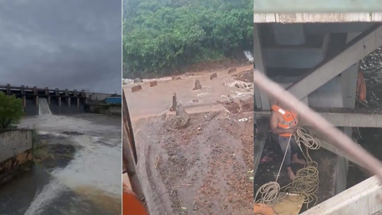 काल रात्रीपासून पुण्याच्या घाट माथ्यावर दमदार सुरू असलेल्या मुसळधार पावसाने भोर महाड मार्गावरच्या वरंध घाटातील शिरगाव वारवंड हद्दीतील रस्त्याच्या मोरी वरुन पाण्याचे लोट वाहात खाली आल्याने वाहतूक बाधित झाली आहेत. या वाहत असलेल्या पाण्यातून काही नागरिकांनी धोकादायक प्रवास केला आहे. 