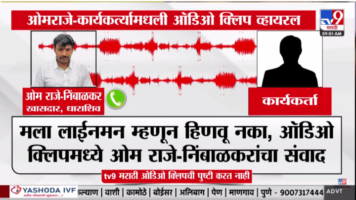मोठी खळबळ! अरे असा पराभव.... ओमराजेंची 'ती' ऑडिओ क्लिप व्हायरल; राजकीय वर्तुळात मोठं घडणार? मोठी खळबळ! अरे असा पराभव.... ओमराजेंची 'ती' ऑडिओ क्लिप व्हायरल; राजकीय वर्तुळात मोठं घडणार?