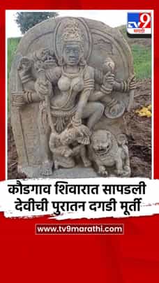 कौडगाव शिवारात सापडली देवीची पुरातन दगडी मूर्ती-1704220
