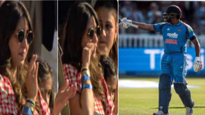 Rohit Sharma Century : चेहऱ्यावर हसू पण डोळ्यांत अश्रूंची दाटी.. रोहितने शतक ठोकताच रितीकाची रिॲक्शन व्हायरल