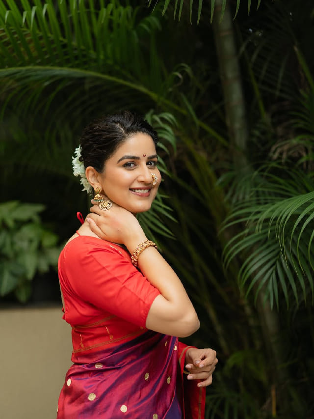 जांभळ्या साडीत वैदेही परशुरामीचा मराठमोळा साज, सौंदर्य पाहून चाहते घायाळ