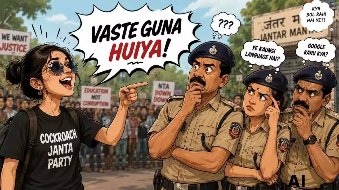 ‘Vasteguna Huiya’? म्हणजे काय रे भाऊ? Gen Z पोस्टर्सचा धुमाकूळ, अर्थ लावता लावता नुसती दमछाक ‘Vasteguna Huiya’? म्हणजे काय रे भाऊ? Gen Z पोस्टर्सचा धुमाकूळ, अर्थ लावता लावता नुसती दमछाक