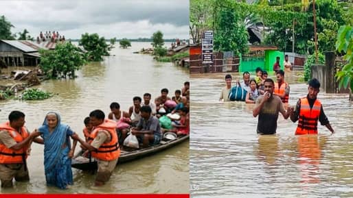 Assam Flood : पुराचा तडाखा वाढला, आसाममध्ये 24 तासांत 21 जणांचा मृत्यू; 872 गावे जलमय, लाखो नागरिकांवर संकट