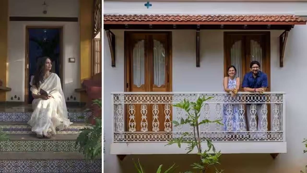 या 5 बीएचके व्हिलाचं इंटेरिअर खूपच सुंदर आणि आकर्षक आहे. पांढऱ्या-निळ्या रंगाच्या भिंती, विंटेज लाकडी फर्निचर, पुस्तकांची कपाटं, डायनिंग एरिया ही या व्हिलाची वैशिष्ट्ये आहेत. गोव्यातील निसर्गाच्या सानिध्यात वसलेला हा सुंदर व्हिला वास्तुकलेचं उत्तम उदाहरण आहे.