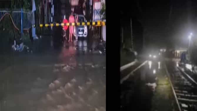 Mumbai Railway : धुवांधार पावसामुळे रेल्वेला ब्रेक; कर्जत–बदलापूर लोकल सेवा ठप्प; प्रवाशांचा खोळंबा