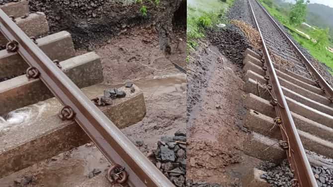 Mumbai Rain Railway Updates : पावसाचा कहर, रेल्वे ट्रॅकवरील खडीच वाहून गेली, कर्जत- खोपोली लोकल ठप्प, चाकरमान्यांचे मेगा हाल