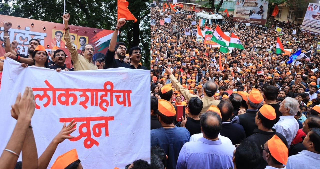 ठाकरेंच्या शिवसेनेला मोठा धक्का; शिवाजी पार्कातील आंदोलनप्रकरणी पोलिसांत 3 गुन्हे, कारण काय? ठाकरेंच्या शिवसेनेला मोठा धक्का; शिवाजी पार्कातील आंदोलनप्रकरणी पोलिसांत 3 गुन्हे, कारण काय?