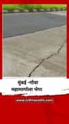 मुंबई -गोवा महामार्गाला भेगा