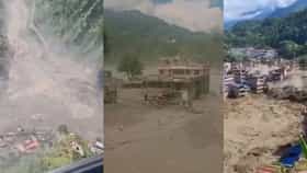 हवेच्या वेगाने पाणी आलं अन् सर्वच वाहून नेलं... पावसाचा थेंबही नाही, तरीही नेपाळमध्ये जलप्रलय Video