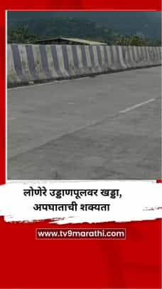 लोणेरे उड्डाणपूलवर खड्डा, अपघाताची शक्यता-1727432