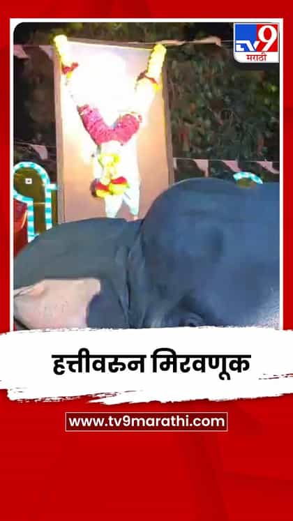 लोकशाहीर आण्णाभाऊ साठेंच्या प्रतिमेची हत्तीवरुन मिरवणूक-1738897