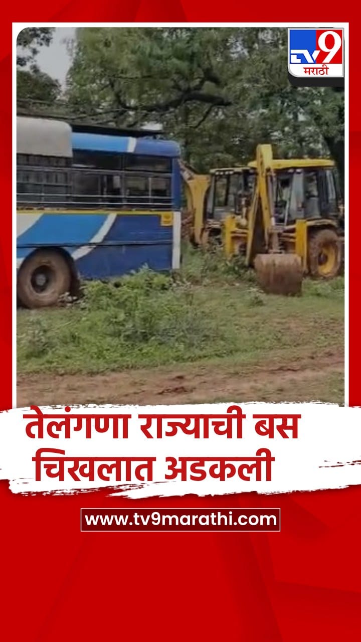 गडचिरोली निजामबाद छत्तीसगड राष्ट्रीय महामार्गात झाड पडल्याने बस अडकली...-1726764