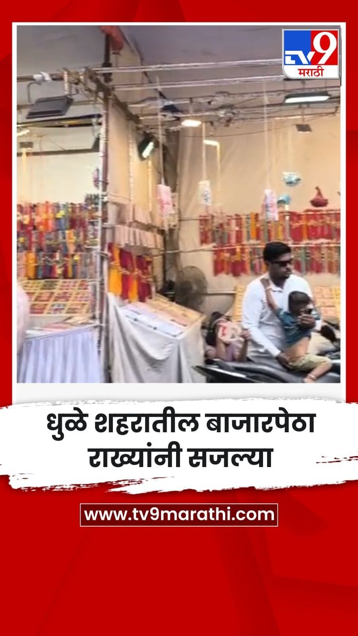 धुळे शहरातील बाजारपेठा राख्यांनी सजल्या-1743235