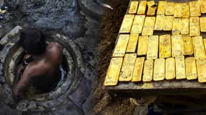 गटार साफ करायला आत गेला अन् सापडलं 98 कोटींचं सोनं, पाहून प्रशासन थक्क