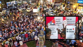 झारखंडमधील आंदोलनातील विद्यार्थ्यांनी पकडलेल्या पोस्टरची चर्चा.