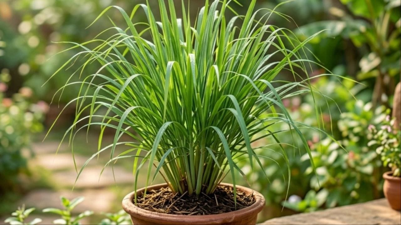 लेमनग्रास - लेमनग्रासला गवती चहा देखील म्हणतात. गवती चहाला सुंगध चांगला येतो. किटक आणि डास यांना खाण्यासाठी पाली घरात येत असतात. यात्र घरात जर लेमनग्रास लावले तर किडे-मकोडे घरात येत नाहीत.