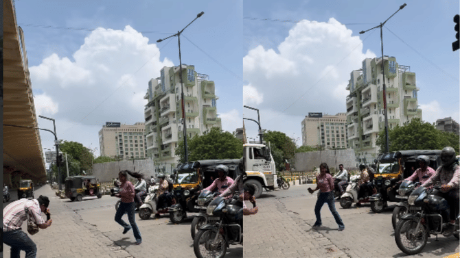 रस्त्याच्या मधोमध रिल शूट करणं महागात पडलं, पोलिसांची ताबडतोब कारवाई, तरीही माज काही कमी नाही