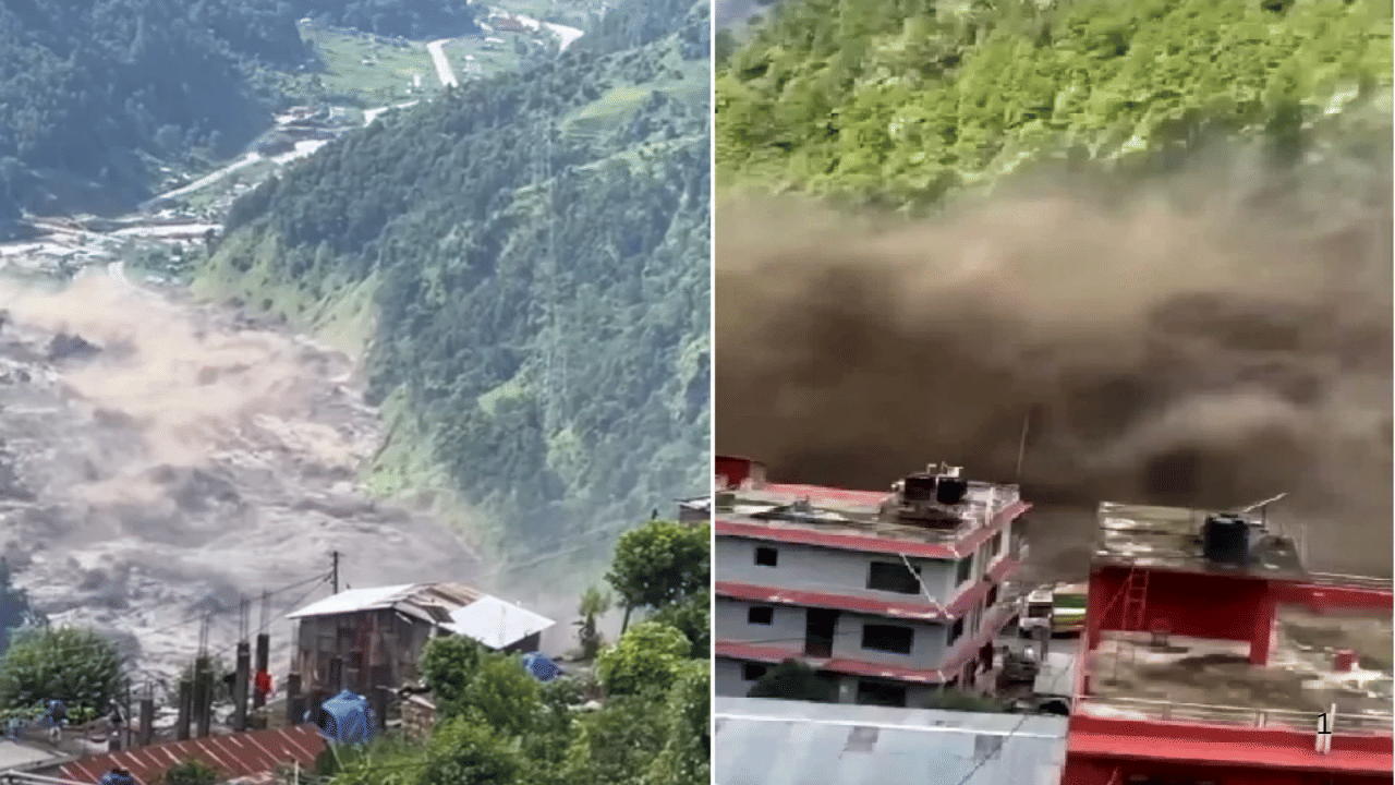 Nepal Flood: पत्त्याच्या बंगल्यासारखी कोसळली घरं, हजारो लोक गेले वाहून, अंगावर काटा येईल असं पुराचं रौद्र रुप Nepal Flood: पत्त्याच्या बंगल्यासारखी कोसळली घरं, हजारो लोक गेले वाहून, अंगावर काटा येईल असं पुराचं रौद्र रुप