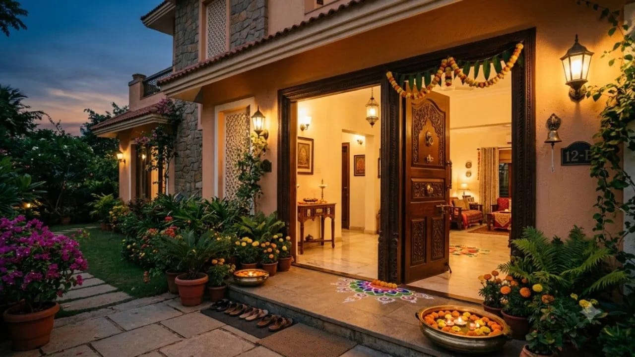वास्तुशास्त्रानुसार, मुख्य दरवाजाजवळ कधीही अंधार, घाण किंवा जुने बूट ठेवू नयेत. स्वच्छ आणि प्रकाशमान दरवाजा धन आणि समृद्धी आकर्षित करतो, तर घाणीमुळे अशांती आणि आर्थिक अडचणी येतात.