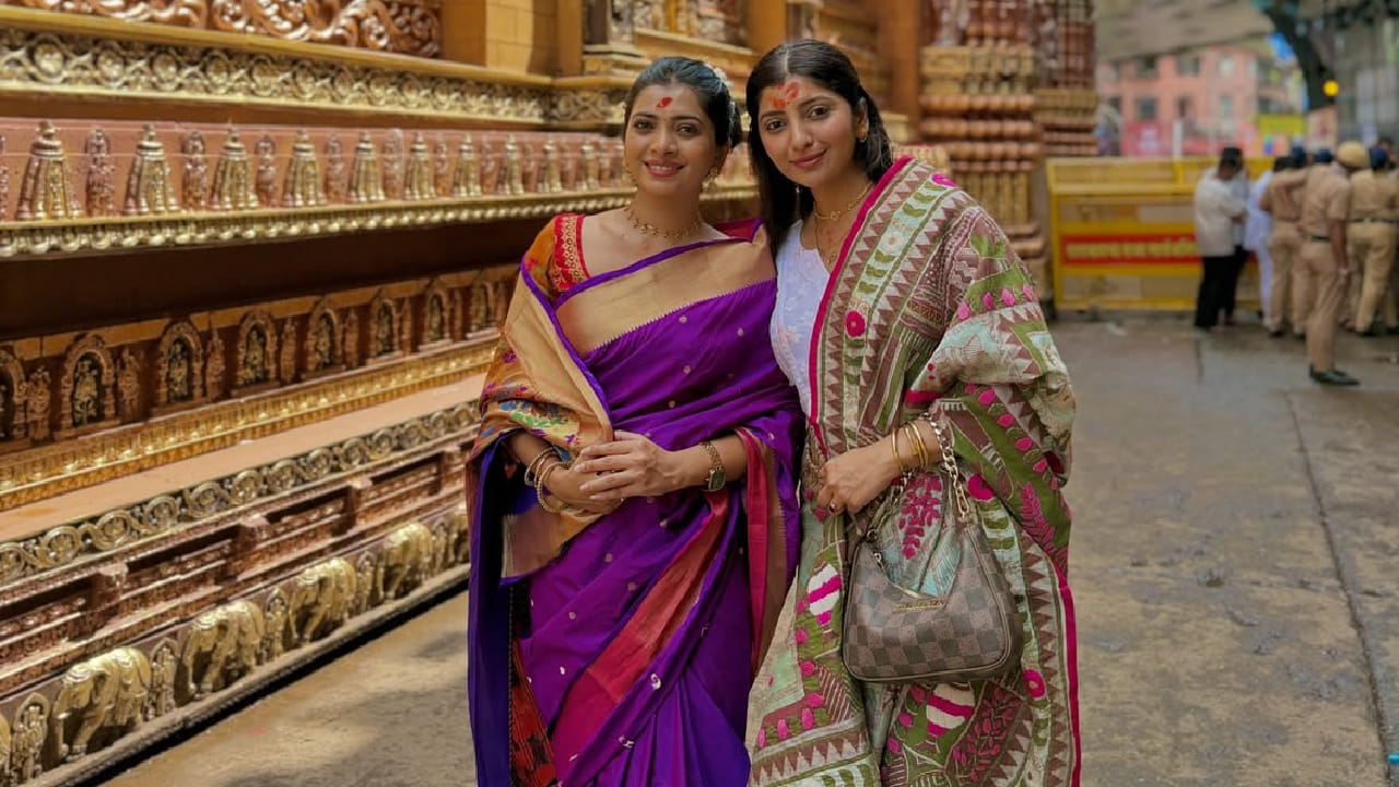 या खास दर्शनाचे काही सुंदर फोटो तिने सोशल मीडियावर शेअर केले असून, तिच्या पारंपरिक लूकची सध्या चर्चा रंगली आहे.