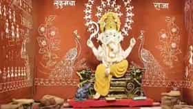 चंद्रपूरच्या तुकूमचा राजाची अनोखी मूर्ती, कडधान्यांपासून साकारलेला गणपती