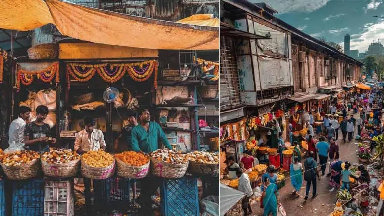 दादर फूल मार्केट- गणपतीच्या सजावटीत फुलांना विशेष महत्त्व असतं. त्यासाठी दादरचं फूल मार्केट हा उत्तम पर्याय आहे. झेंडू, गुलाब, कमळ, शेवंती यांसारखी विविध फुलं आणि हार इथं मिळतात. फुलांची मोठ्या प्रमाणावर खरेदी करायची असल्यास सकाळच्या वेळेत जाणं फायदेशीर ठरू शकतं.