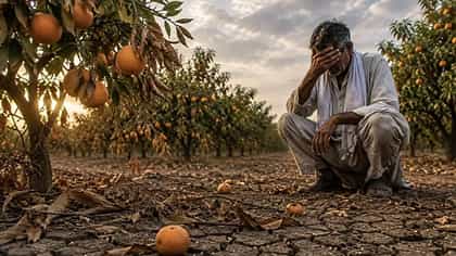 दुष्काळाची दाहकता संत्रा पिकाला मोठा फटका; शेतकऱ्यांवर मोठं संकट.